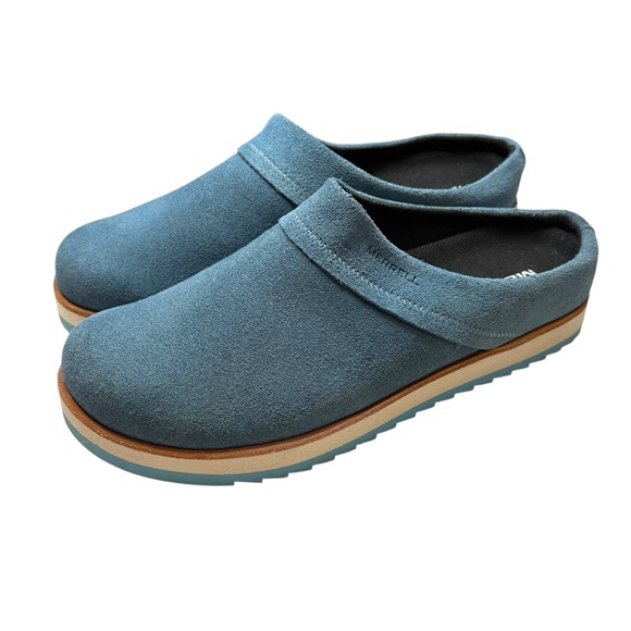 Merrell Shoes - Merrell Juno Clog in Bluestone Suede Slip-On Clogs Womens size 8.5